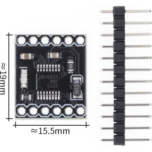 DRV8833 2 Channel DC Motor Driver Module Board 1.5A 3V-10V H-Bridge 4-Wire Step Motor Overcurrent Protection Step Motor Drive