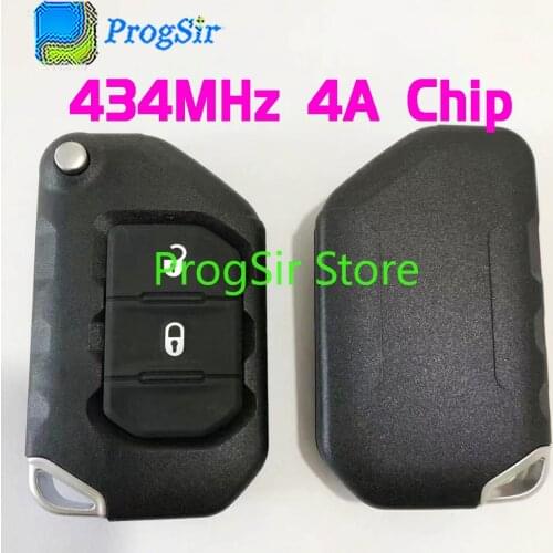 2Button 434MHz Smart Remote Control for Jeep Wrangler Gladiator With 7939M 4A Chip