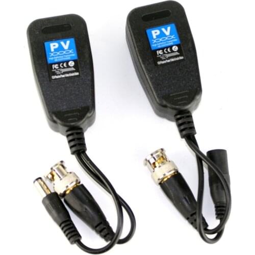 2Pair/lot RJ45 CCTV Balun Video Balun 1CH Passive Balun Transceiver Supply Power For High Definition CCTV CVI/TVI/AHD Cameras