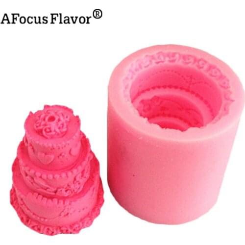 1 Pc DIY 3-layer Cake Candle Silicone Mold Soap 3D Soap Mold Candle Making Mold Craft Jewelry Decorative Baking