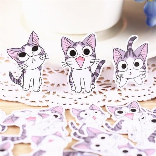 38 pcs Sweet cat expression homemade Sticker for Kid DIY Laptop Waterproof Skateboard Moto phone Car Toy Scrapbooking Stickers