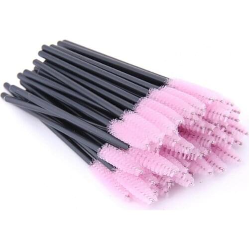 50Pcs Women Beauty Makeup Waterproof Plastic Disposable Eyelash Brushes for Daily Life