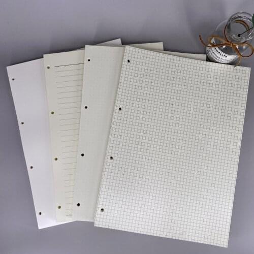 A4 Dot Grid Blank Line Kraft Paper 4-Holes Loose-leaf Notebook Journal Agenda Planner Diary Binder Spiral Notepad Stationery