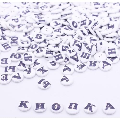 CMCYILING,Russian Alphabet Printed Wooden Buttons,2 Holes,Garment Botoes,For DIY Sewing,Scrapbooking,Home Accessories,Tools