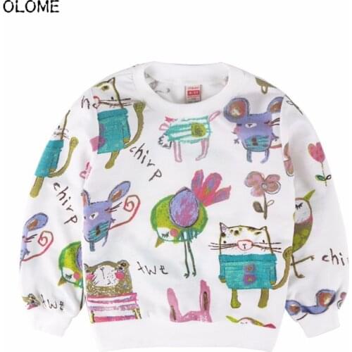OLOME Baby Girls and Boys Sweatshirts Autumn Spring Cute Animals Pattern Childrens Clothing Unisex Toddler Long Sleeve Tops