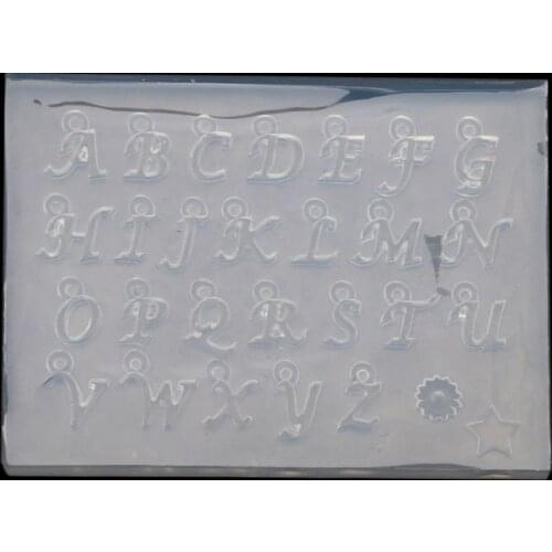 DIY 26 Small Size English Letters Mold Kit Alphabet Pendant UV Resin Silicone Mold Jewelry Making Tools Nail Art Crafts
