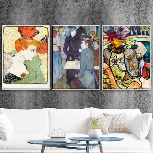 Home Decoration Print Canvas Art Wall Pictures for Living Room Oil Unframed Drawings Poster Paitings French Toulouse-Lautrec
