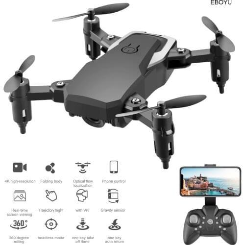 EBOYU Updated LF606S 2.4Ghz Mini Fold RC Drone 4K WiFi FPV HD Camera Altitude Hold Headless Mode One Key Return RC Quadcopter