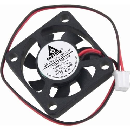 Gdstime 1 Piece 12v 30x30x7mm Small Equipment Brushless DC Cooling Cooler Fan 30mm x 7mm 3cm 3007 2Pin 2.0