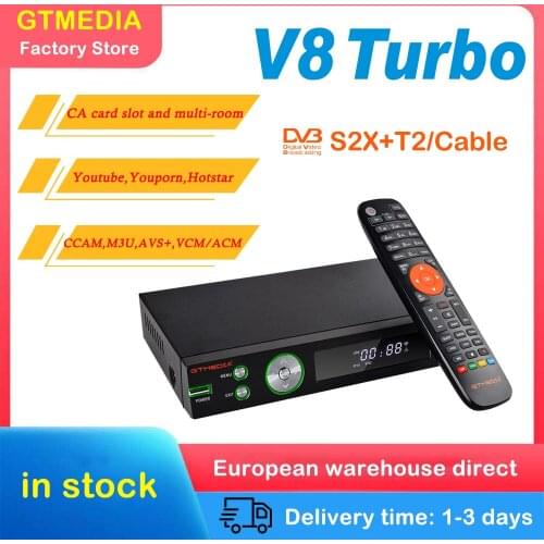 NEW GTMEDIA V8 Turbo,DVB-S2/T2/Cable/J.83B Satellite Receiver,WIFI,H.265,support CA card slot,Youtube,multi-room,upgrade V8 Pro2