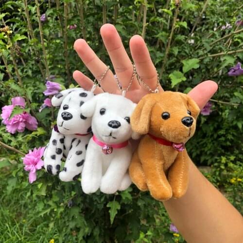 Toys small bell spots Dog Car Keychain Animal Couple Keychain Lovely Car Key Chain Gift For Girl Women And Men Jewelry Day Bag