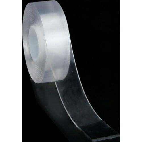 3x100cm Transparent Traceless Nano Tape Washing Reuse Strength Adhesive Tape Double Faced Glue for Hanging Fixed