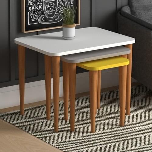 Letto Zigonsehpa White Cappuccino Yellow coffee table coffee table