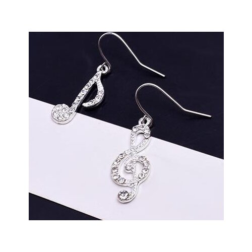 Musical note temperament female earrings asymmetric earrings student earrings shine music jewelry