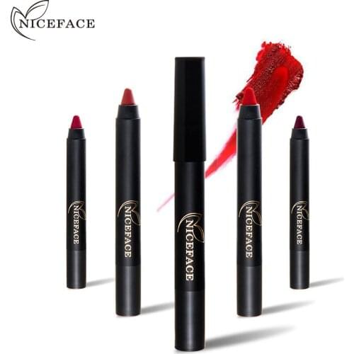 NICEFACE 6pcs/set Brand Matte Lipstick Pen Waterproof Long Lasting Lip Makeup Moisturizing Lasting Non-marking Matt Lipstick