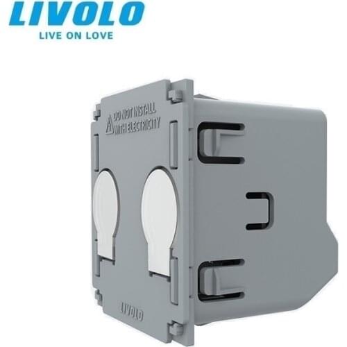 LIVOLO EU Standard, AC 220~250V The Base Of Wall Light Touch Screen Switch, 2Gang 1Way, VL-C702
