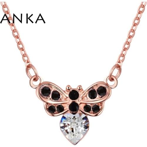 ANKA Trendy Butterfly Crystal Necklace For Women Vintage Pendant Europe Stock Crystals from Austria 2020 #135685