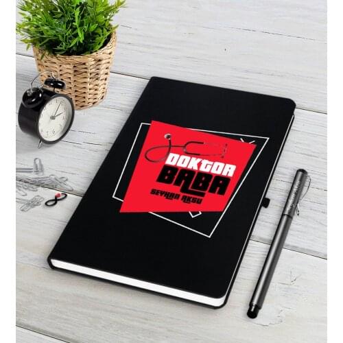 Personalized Doctor Father Black Notebook Pen Seti-1