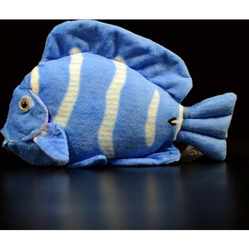 20cm Cute Tropical Fish Atlantic Blue Hanging Doll Simulation Real Life Soft Spurfish Sea Animal Stuffed Plush Toy For Kids Gift