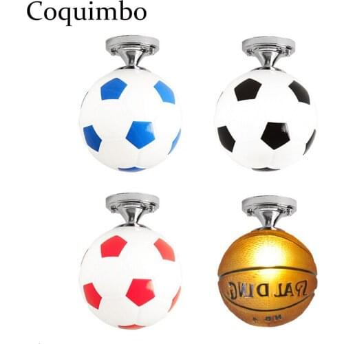 Football Shape LED Ceiling Lamp Soccer Ball Ceiling Light Modern Lighting Fixture For Boys Bedroom Kids Room Children Home Decor