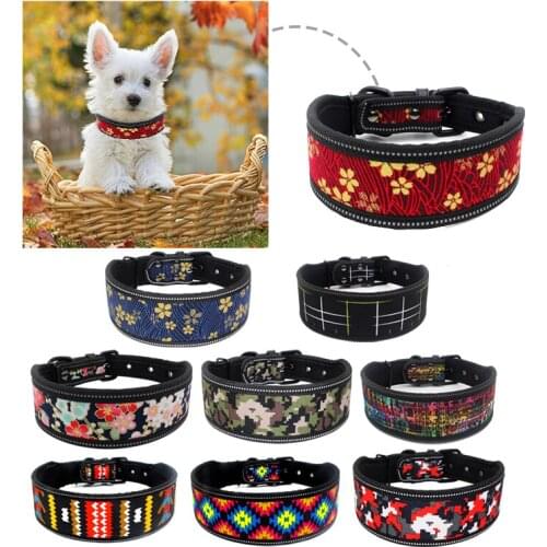Adjustable Nylon Dog Collar Fashion Print Pet Neck Strap Puppy Cat Necklace Neck Belt Pet Collar For Small Medium Large Dogs