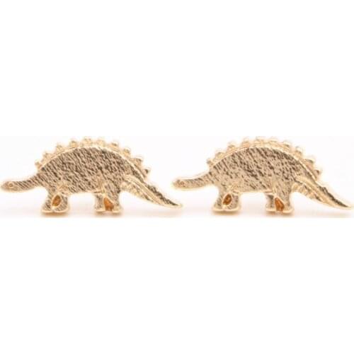 Hot hot vogue stegosaurus gold color stud earrings Ancient god girls stud earrings for women