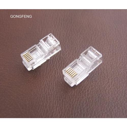 Special Wholesale GONGFENG NEW RJ11 Connector Special lengthened 6P6C RJ11 Telephone Crystal Head 100PCS/LOTS TO Russia