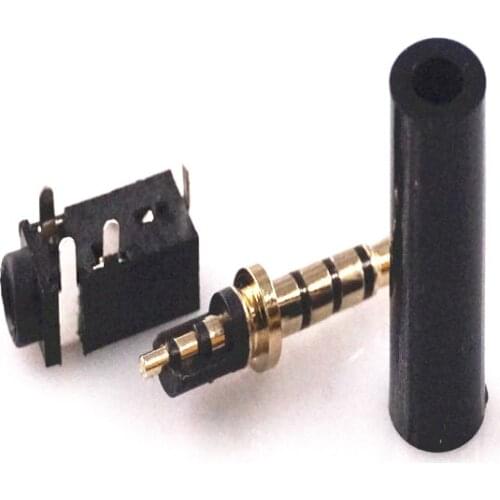 10Pcs TRRS 2.5 MM Stereo Audio Jack 4 Pole Through Hole Right Angle Plus 4 Conductor Phone Plug