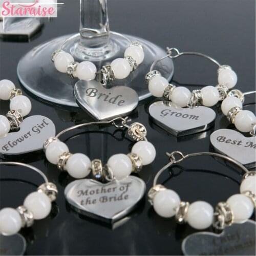Staraise Custom Wedding Decoration Table Goblet Champagne Wine Glass Charms Cup Centerpieces Accessories Party Supplies 20 Style