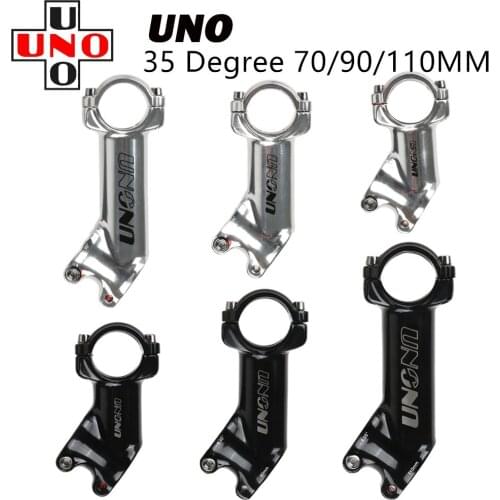 UNO Mountain Road Bike Stem +-35 Degree MTB Bicycle Lightweight Black Silver Handlebar Raiser Stems 70/90/110mm Handle Bar