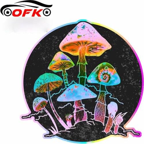OFK 13cm X 12.6cm for Garden of Shrooms Vinyl Material Car Stickers Waterproof Decal Windshield Air Conditioner Decor