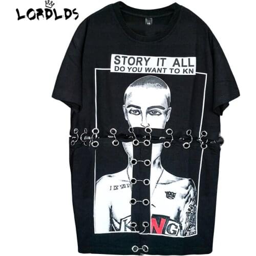 LORDLDS Women Big Oversize tshirt 2020 Summer black cut out top Hip Hop streetwear Ladies Short sleeve beauty tee tops