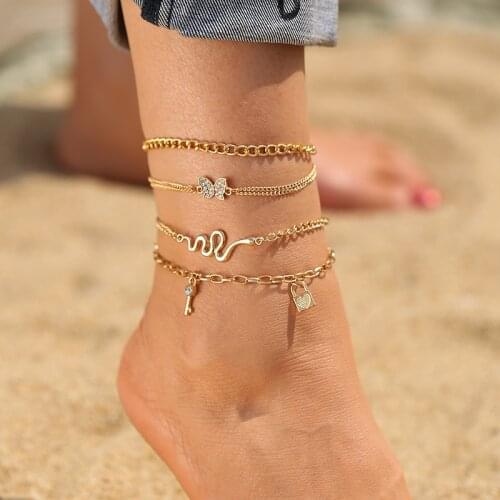 Bohemian Colorful Eye Beads Anklets For Women Gold Color Summer Ocean Beach Ankle Bracelet Foot Leg Chain Jewelry 2021 NEW