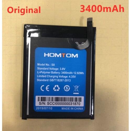 100% Original HOMTOM S8 Battery Replacement 5.7inch 3400mAh Backup Batteries Replacement For HOMTOMS8 S 8 Smart Phone