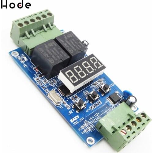 12V Dual Programmable Time Relay Module Relay PLC Board Cycle Delay Timer Module 2 Voltage Detection Control
