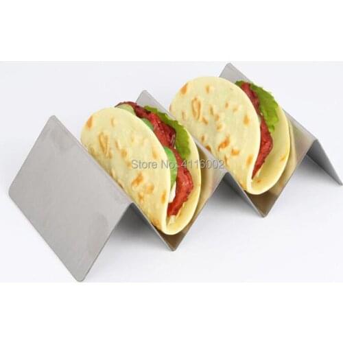 20pcs Wave Shaped Taco Holder Stainless Steel Pie Tools Mexican Food Rack Kitchen Tools for Restaurant Home Party Bar