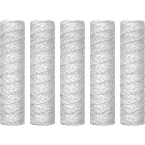 5 Micrometre 10 x 2.5 Inch String Wound Sediment Water Filter Cartridge Whole House Sediment Filtration, Universal Replacement f
