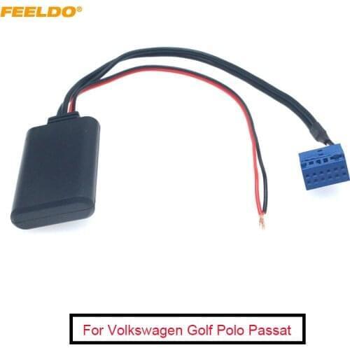 FEELDO 10Pcs Car Wireless Bluetooth Module Radio Aux Cable For Volkswagen Golf Polo Passat Music Audio radio AUX Adapter #FD6273