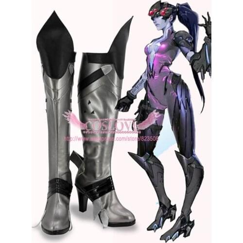 OW Game Widowmaker Amelie Lacroix Black Shoes Cosplay Boots CosplayLove