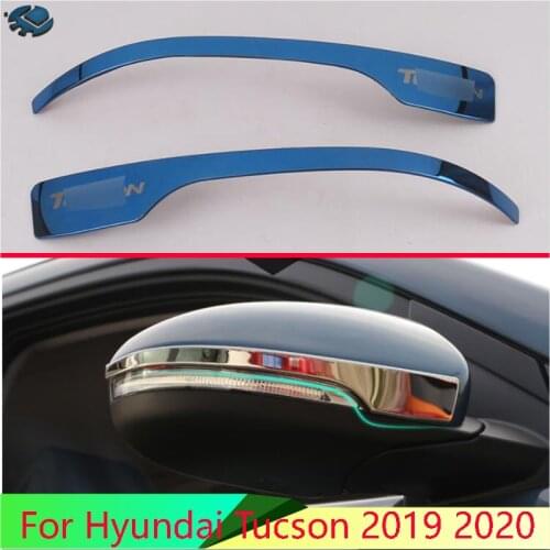 For Hyundai Tucson 2019 2020 Stainless Steel Side Mirror Rear View Wing Chrome Cover Trim Molding Bezel Car Styling