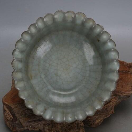 Antique SongDynasty porcelain bowl,Green glazed sunflower bowl,Hand-painted crafts,Decoration,Collection&Adornment,Free Shipping