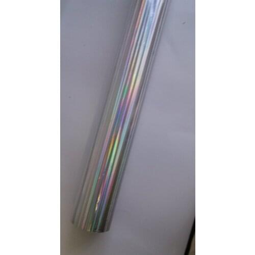 Hot stamping foil holographic foil silver color B24 vertical beam hot press on paper or plastic 64cm x120m heat transfer film