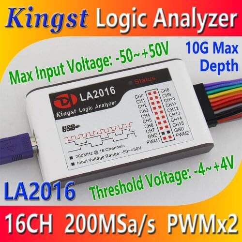 Kingst LA2016 USB Logic Analyzer 200M max sample rate,16Channels,10B samples, MCU,ARM,FPGA debug tool, Lots 3 Per piece