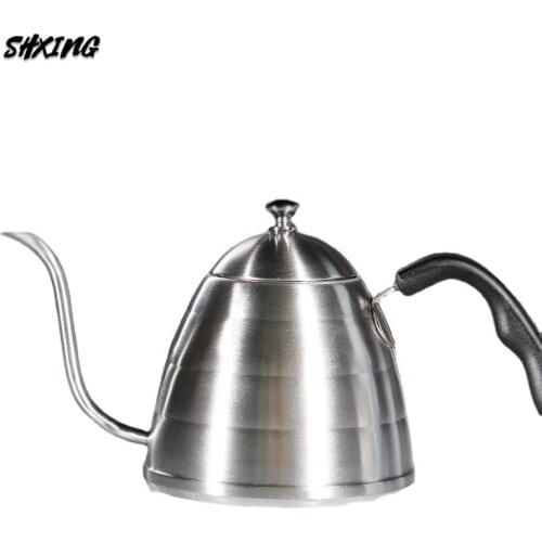 Classic Stainless Steel Hand-made Coffee Slim-necked Pot 900ml Large-capacity Drip Coffee Pot Can Be Heated By Induction Cooker