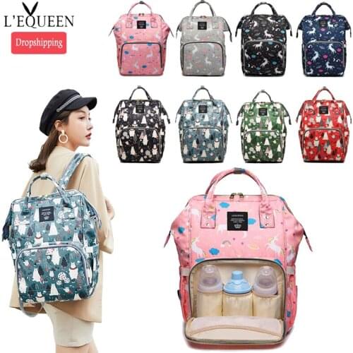 Lequeen Mommy Backpacks Nappy Bags animal bear print Diaper Backpack Maternity Large Volume Outdoor Travel Bags for baby LPJ05