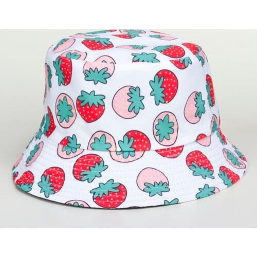 Summer Sunshade Fisherman Hat Color Strawberry Sunblock Hat Sun Basin Hat Lovely Outdoor Leisure Sun Hat Children