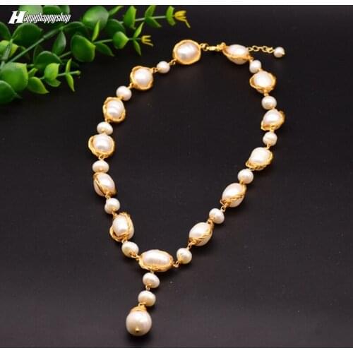 Fashion Jewelry Women Irregular Freshwater Pearl Beads Necklace/Chokers/Torques Birthday Party Gifts