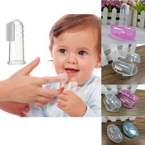Baby Items Children Toddler Kit Teeth Clear Massage Soft Silicone 1pc Silicone Finger Toothbrush