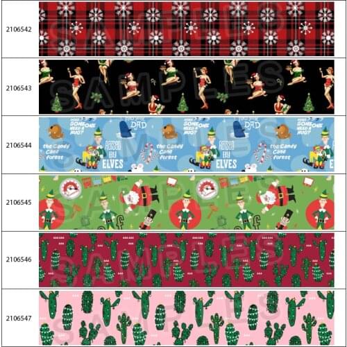 Christmas Ribbon Grosgrain Printed SantaClaus Character 5Yards for Party Decoration Wrap DIY Crafts Packing Belt