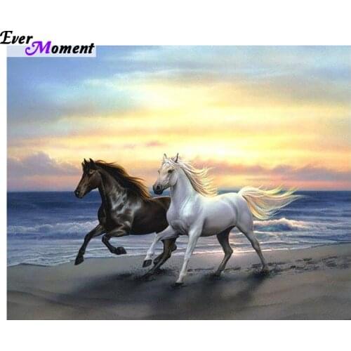 Needlework full drill diamond embroidery horses running cross stitch diy diamond mosaic animals square rhinestones ASF006